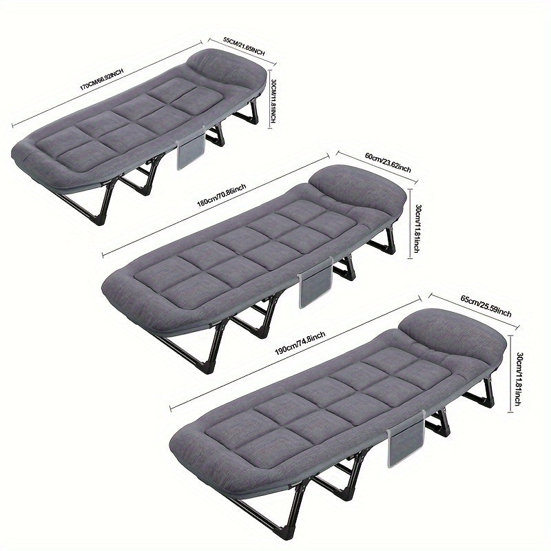 Cama plegable portátil para acampar con colchón y sillón reclinable