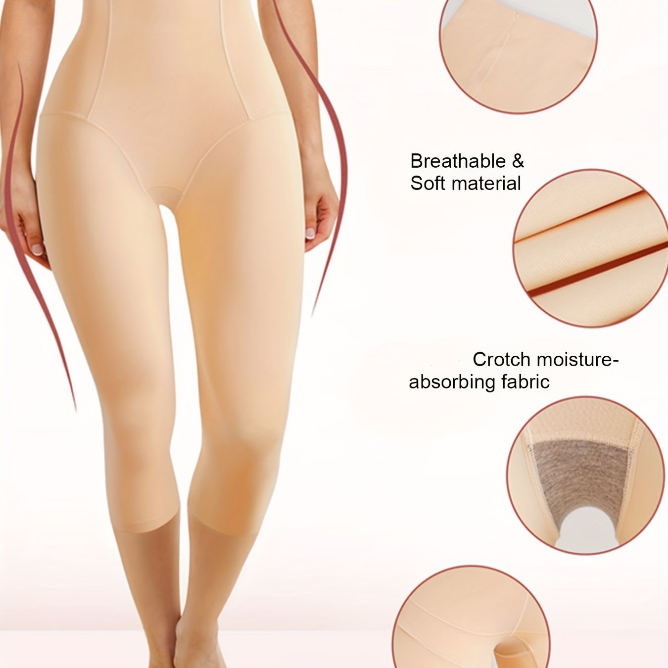 Women's Seamless High Waist Shapewear Shorts Tummy Control Butt Lifter Black Nylon Spandex