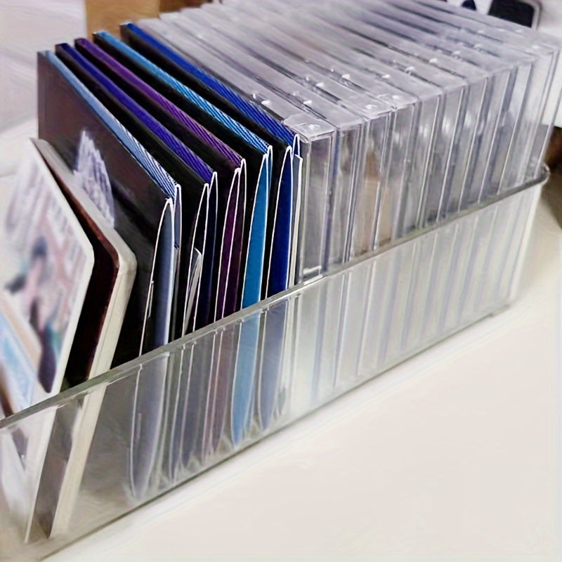 Clear Acrylic CD DVD Storage Basket Holds 20 Cases Organizer for Media Collection