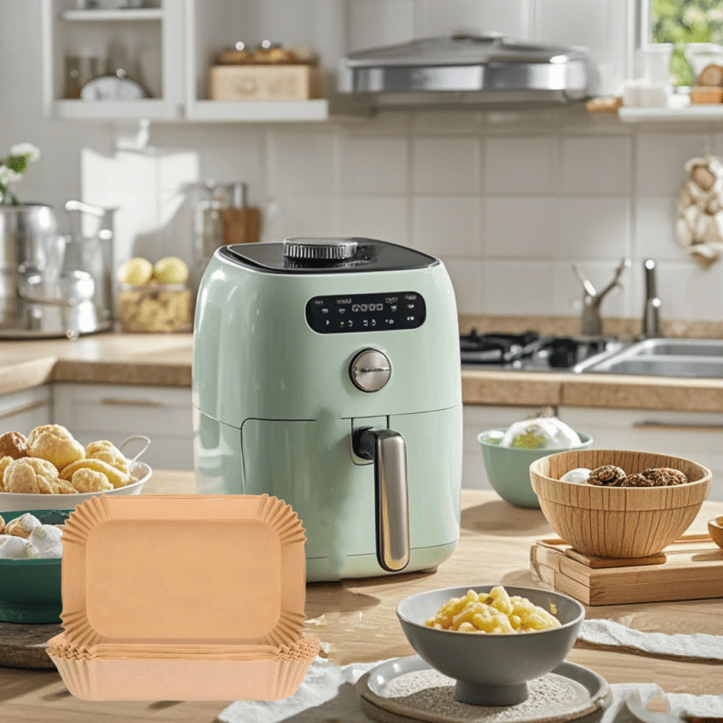 Katta sig'imli pech qog'ozlari - 200/100/50 dona, kvadrat, havo fritöre qog'ozlari. Yog' o'tkazmaydigan, suv o'tkazmaydigan va havo fritöre, pech, pishirish, oshxona aksessuarlari uchun mos.