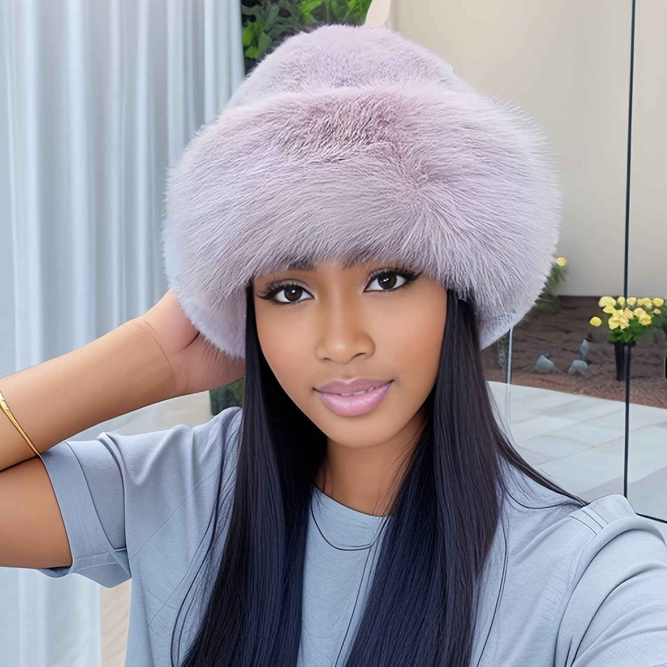 Ayollar uchun qishki baliqchilar shlyapasi, qalinlashtirilgan izolyatsiya, shamolga chidamli va sovuqdan himoyalovchi dizayn.