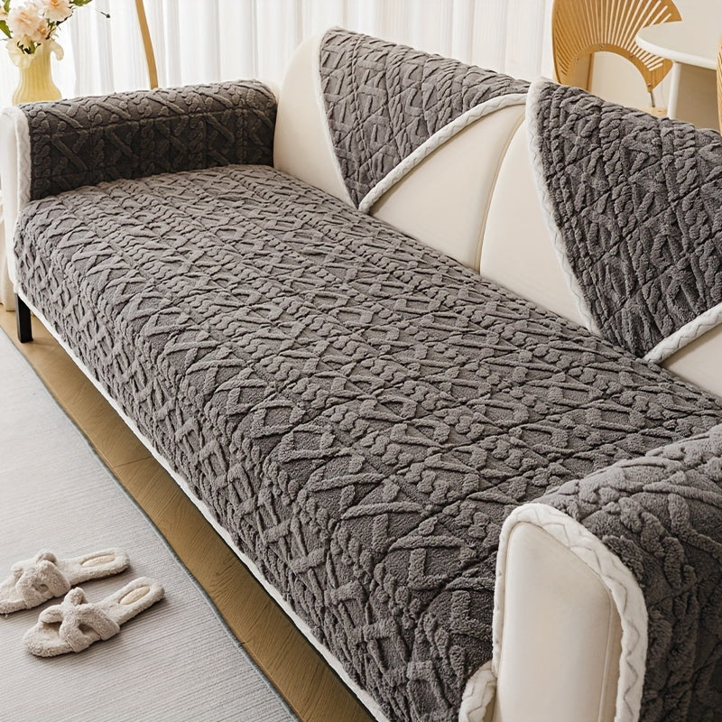 Плюшевый мягкий диванный подушечка для 1-4 местных диванов, нескользящая, моющаяся в машине, дружелюбная к питомцам