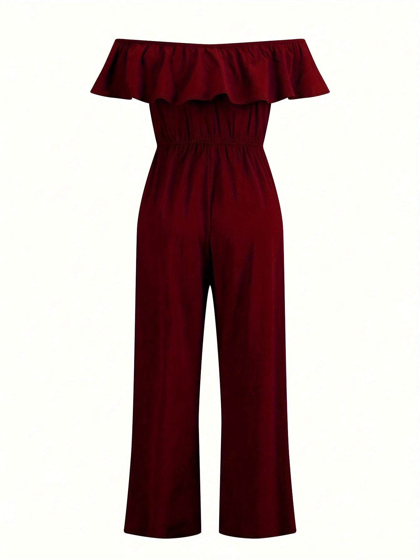 Plus Size Off Shoulder Jumpsuit Vacation Style Wide Leg Spring Summer