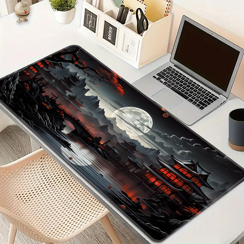 XL Japanese Fantasy Desk Mat Waterproof Non-Slip Large Gaming and Workstation Mouse Pad