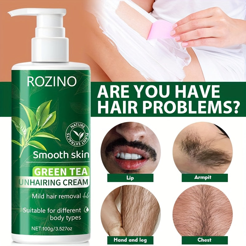 Crema depilatoria de té verde para piel sensible 100g Depilador de acción rápida