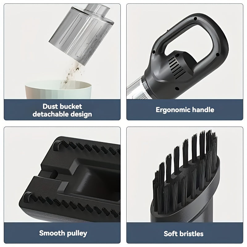 Cordless Handheld Vacuum Cleaner for Home and Car with USB Rechargeable Powerful Suction Accessories