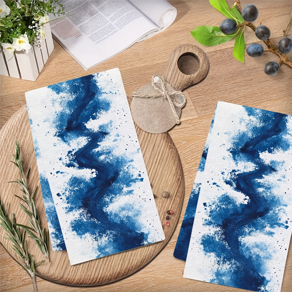 White Race Track Kitchen Towels Ultra-Soft Absorbent Dish Hand Towels