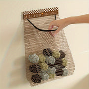 Large Capacity Wall-Mounted Mesh Bag for Kitchen Storage Reusable Hanging Organizer