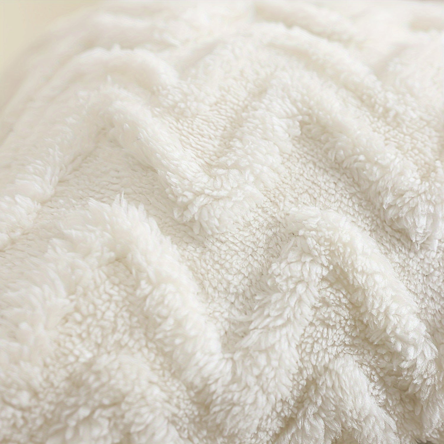 White Plush Cotton Velvet Pillowcase for Bedroom Sofa Decor