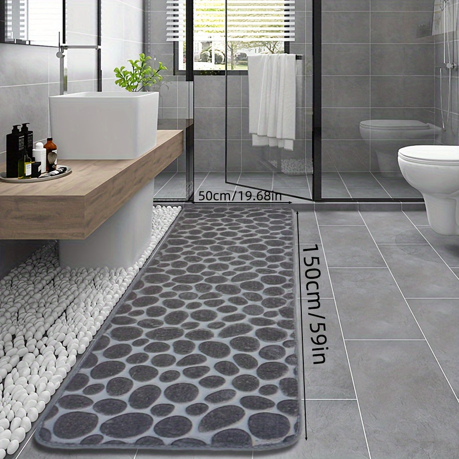 Элегантный коврик из полиэстера с геометрическим узором — роскошный, нескользящий и впитывающий, идеально подходит для ванных комнат, спален, кухонь и других помещений — прочный, устойчивый к пятнам и легкоочищаемый коврик для пола и ванной комнаты