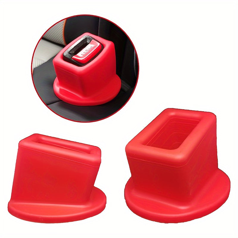 Juego de hebillas para cinturón de seguridad de asiento de coche, silicona, seguro, fácil de alcanzar