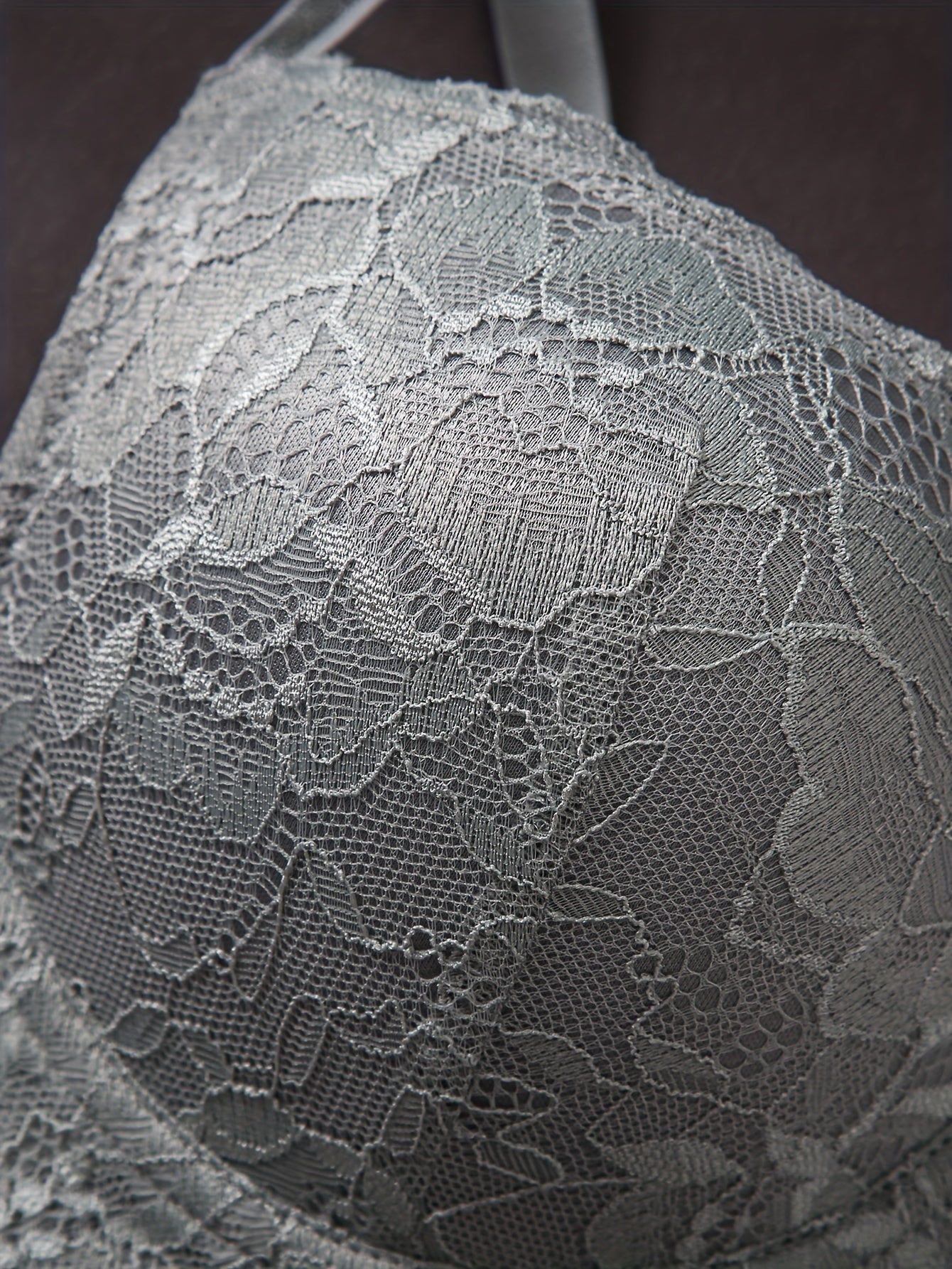 Sujetadores push-up de encaje para mujer con aros, almohadillas no removibles, negro, blanco, gris, cómodos, de poliamida