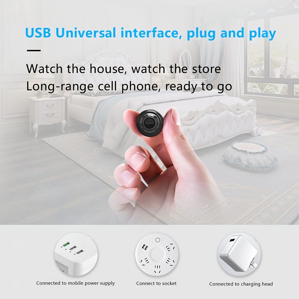 WiFi Security Camera with Motion Detection Night Vision USB Powered for Home Office Surveillance