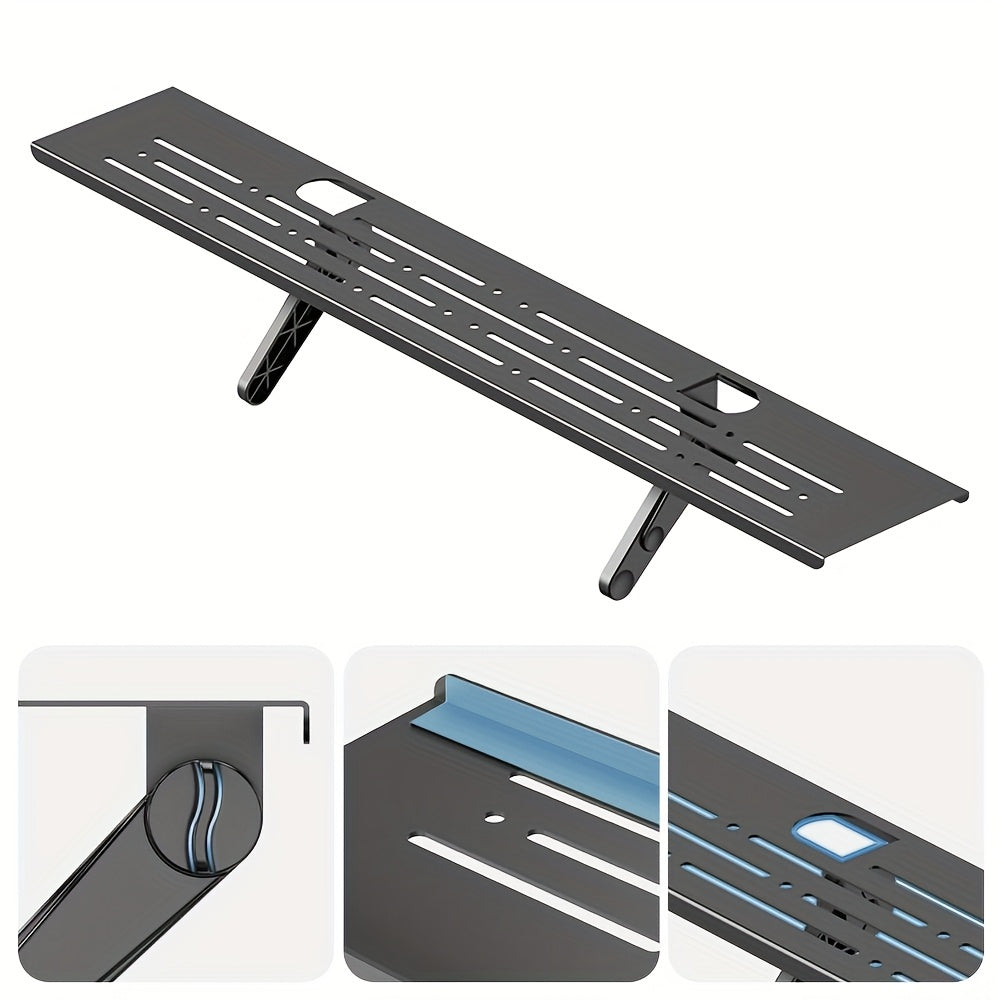 Soporte de estante superior de metal moderno para TV, soporte de pared sin taladro, estante de almacenamiento para monitor y enrutador