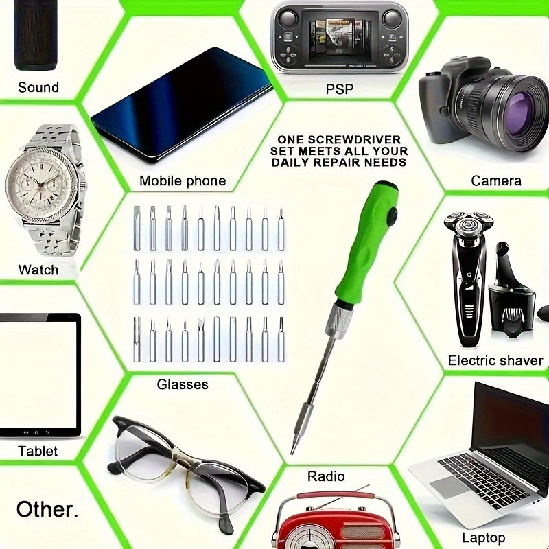 32-in-1 Electronic Repair Tool Set with Screwdriver and Pliers