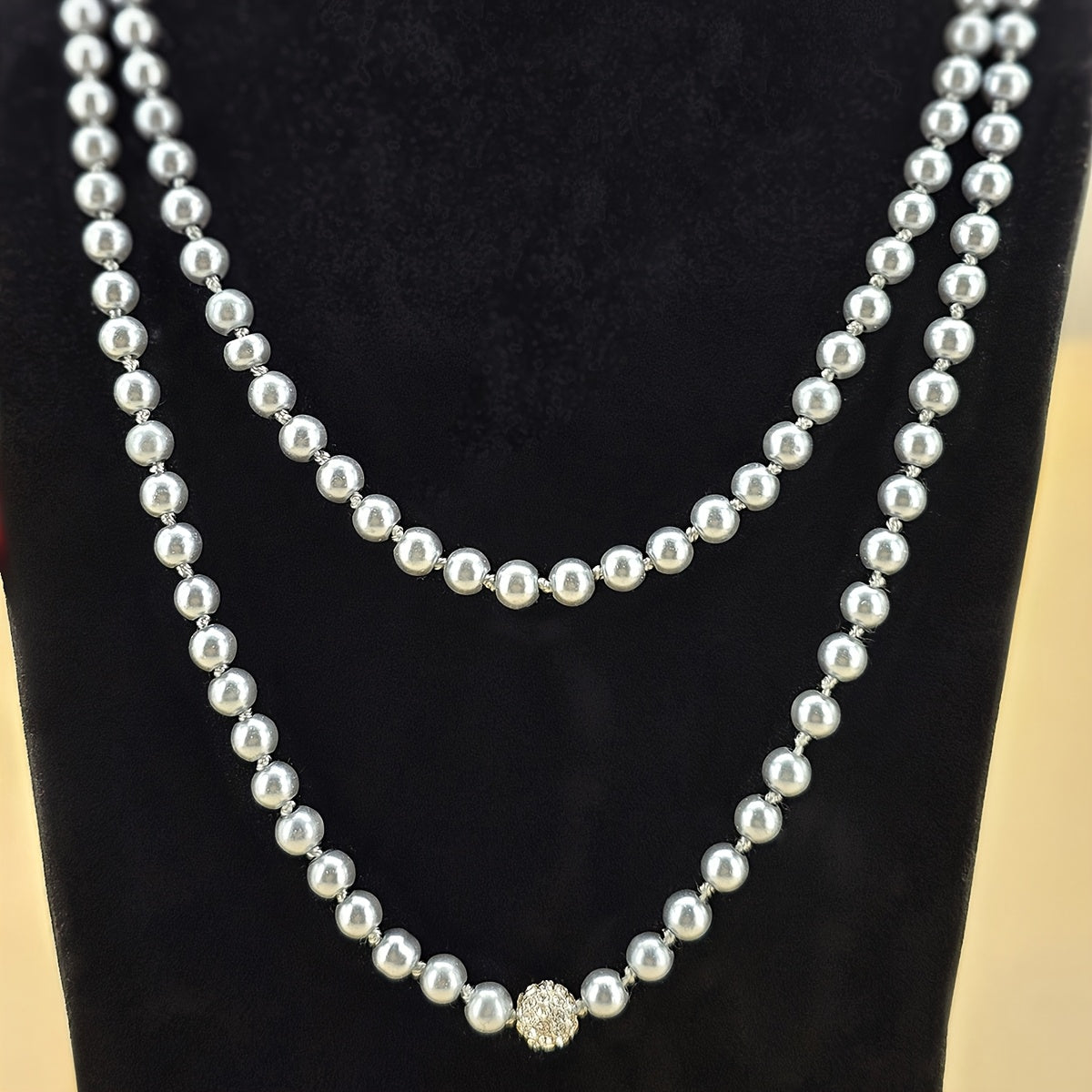 Faux Pearl Necklace 1920s Gatsby Style Bridal Wedding Accessory or Valentine's Gift