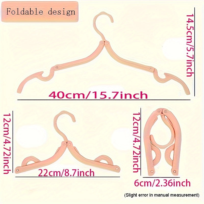 Paquete de 6 perchas de plástico plegables para ropa de viaje, compactas y colapsables, para cruceros, hoteles, residencias y lavanderías