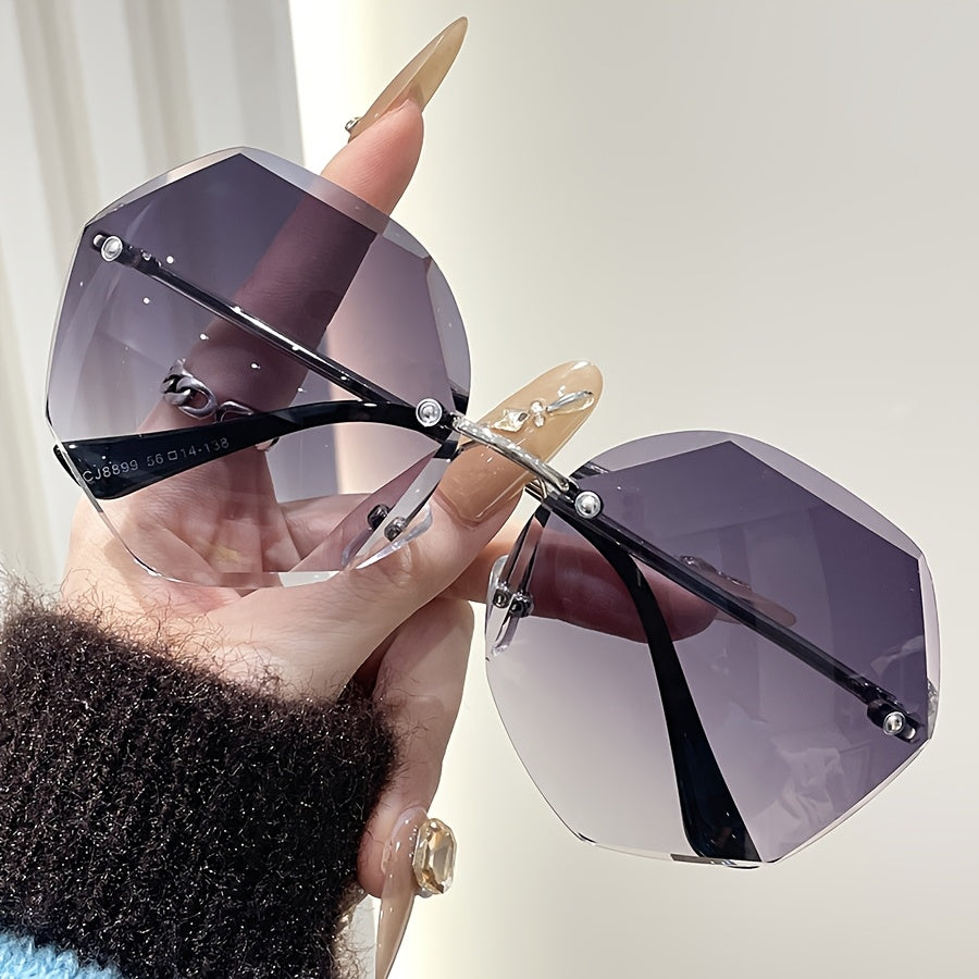 Unisex Frameless Glasses for Women and Men Stylish Decorative Eyeglasses for Street Photography and Gifts