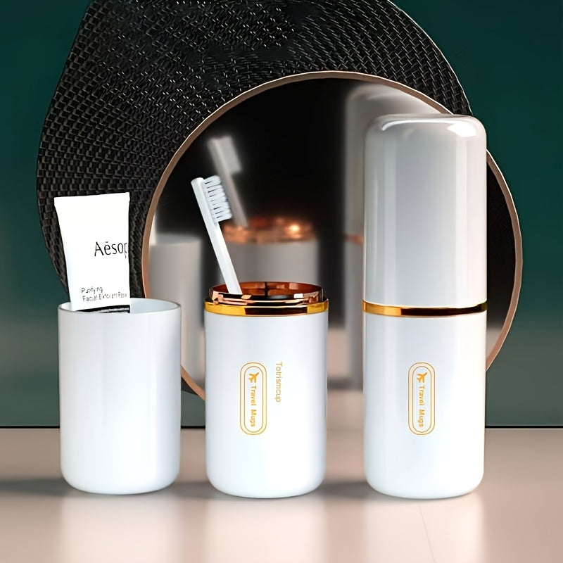 Travel Toothbrush Kit with Toothpaste Storage and Mouthwash Cup