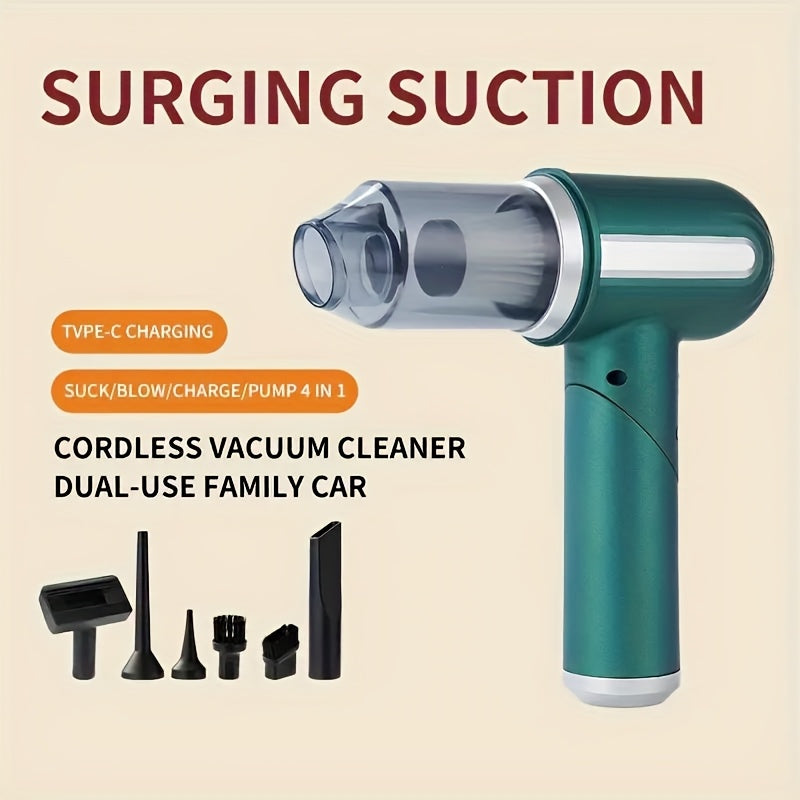 Cordless Handheld Vacuum Cleaner with 4000Pa Suction USB Rechargeable Battery and Accessories