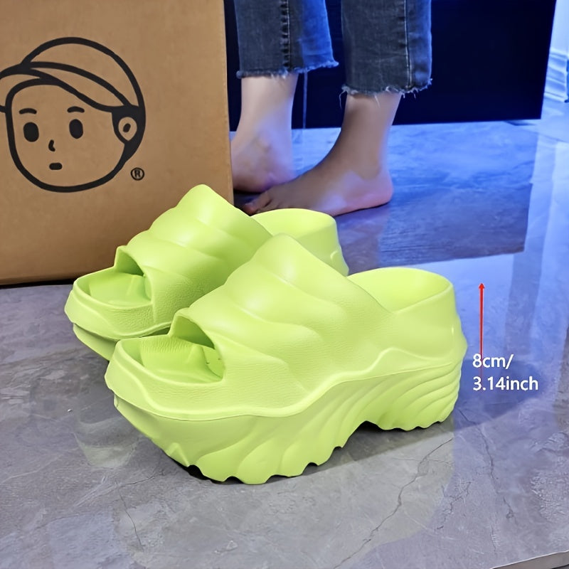 Ayollar uchun EVA yozgi yopiladigan poyabzal, yuqori qadam, qalin taglik, ko'p rangli