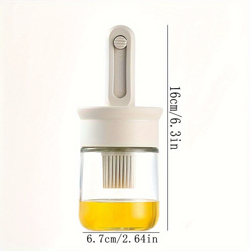 Silicone Oil Brush with Dispenser for BBQ Baking and Outdoor Cooking
