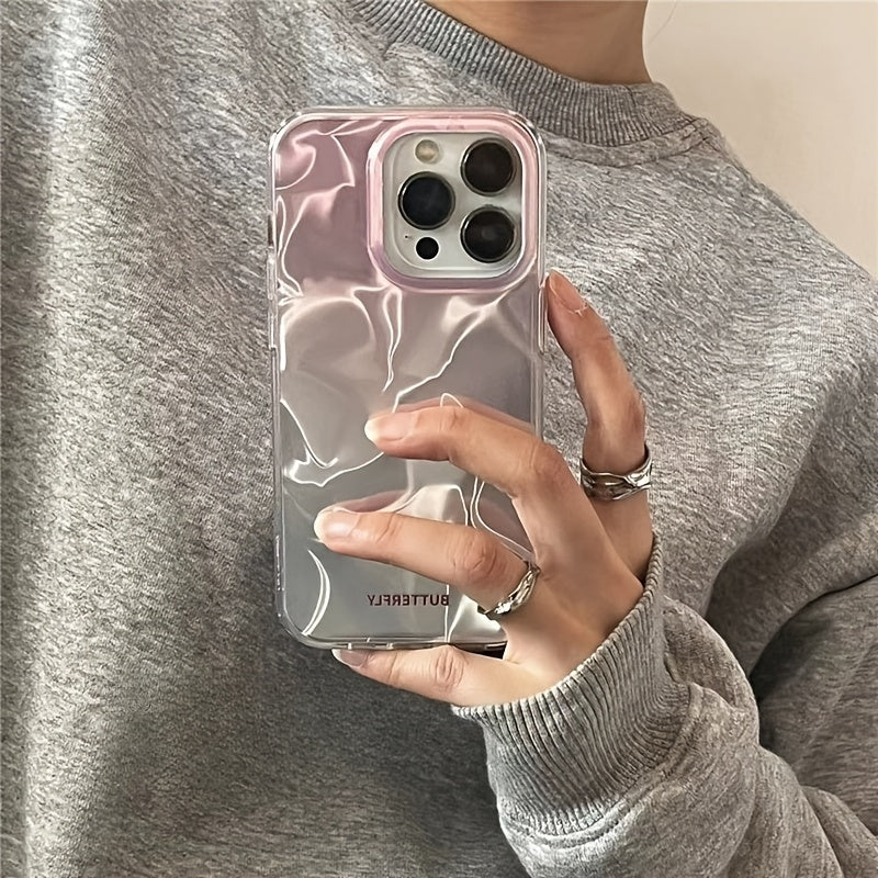Розовый градиентный водяной рябь TPU чехол для iPhone 11 12 13 14 15 16