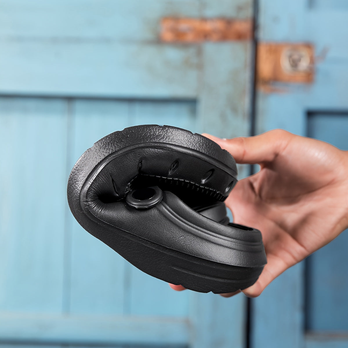 Women's Black Clog Shoes Breathable Flat Summer Casual Outdoor