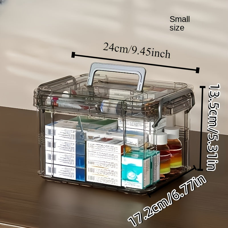 Plastic Waterproof Storage Box with Clip-On Closure for Medicines Snacks and Household Items