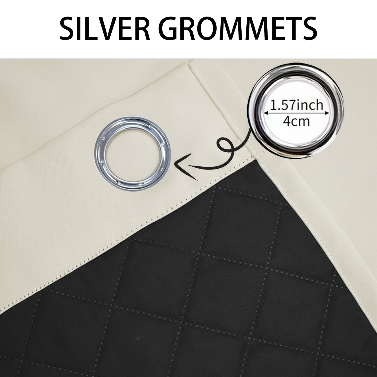 Qorong'i Grommet Qopqog'i 100% Polyester Termal Izolyatsiya uchun Yotoqxona va Mehmonxona