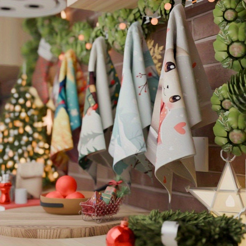 Set of 4 Christmas Kitchen Towels 45x66cm Holiday Decor Gift