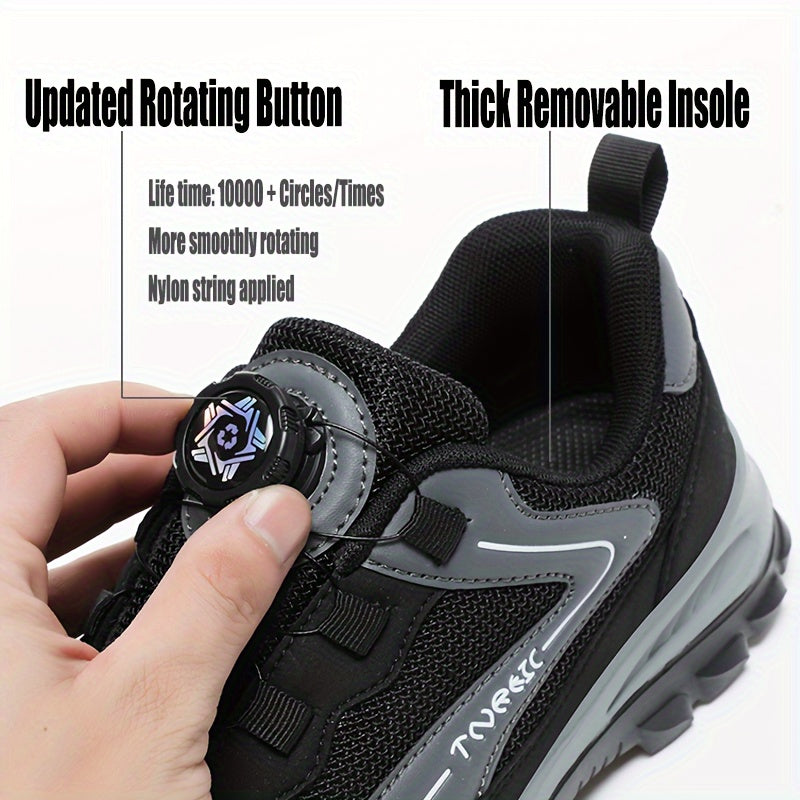 Erkaklar uchun keng mos keladigan, havo o'tkazuvchi krossovkalar, sozlanadigan qistirma bilan - qulay, sirpanmaydigan, ochiq havoda foydalanish uchun mo'ljallangan, kulrang to'rli yuqori qismi va MD tagligi bilan.