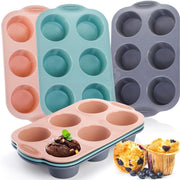 Non-Stick Silicone Muffin Pan 6/12 Cavities Food Grade Cupcake Mold Brownie Baking Pan