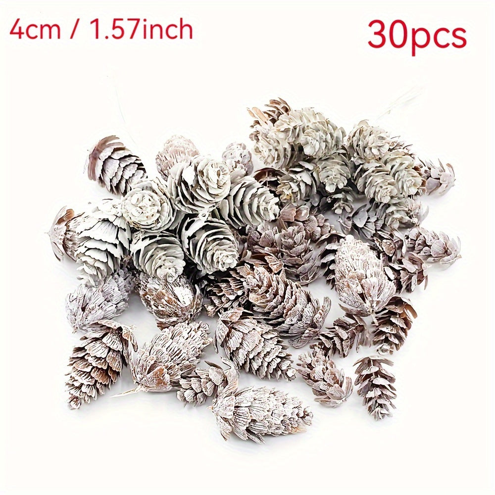 Sun'iy qor, Yalpi konuslar, Rojdestvo bezaklari uchun 30/50 dona plastik qish bezaklari