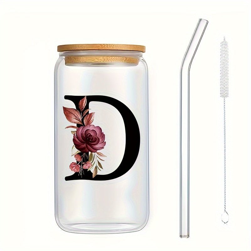 Vaso de vidrio para bebidas frías con tapa de bambú, impreso en 3D, de borosilicato, jugo, cerveza, café