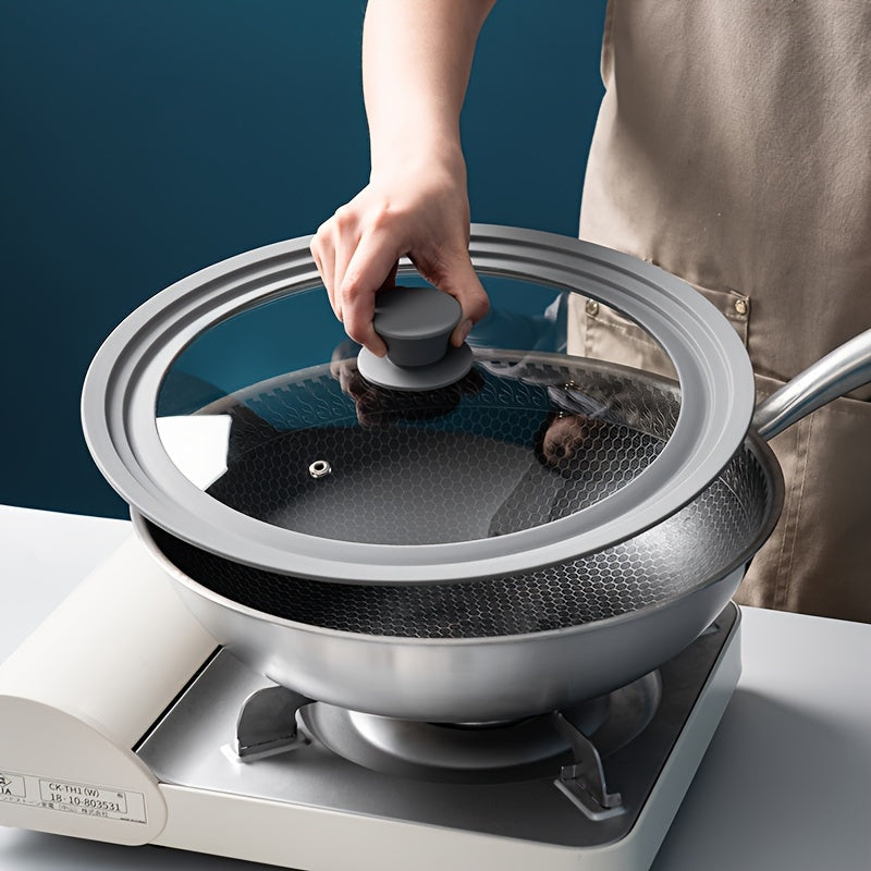 Silicone Glass Lid for Pots Pans and Steamers, Heat-Resistant, Versatile