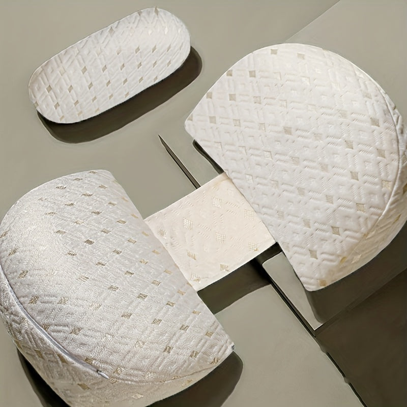 Gul naqshli U-shaklidagi homiladorlik yostiqchasi, yonma-yon yotish uchun qorinni qo'llab-quvvatlash va belni himoya qilish uchun mo'ljallangan