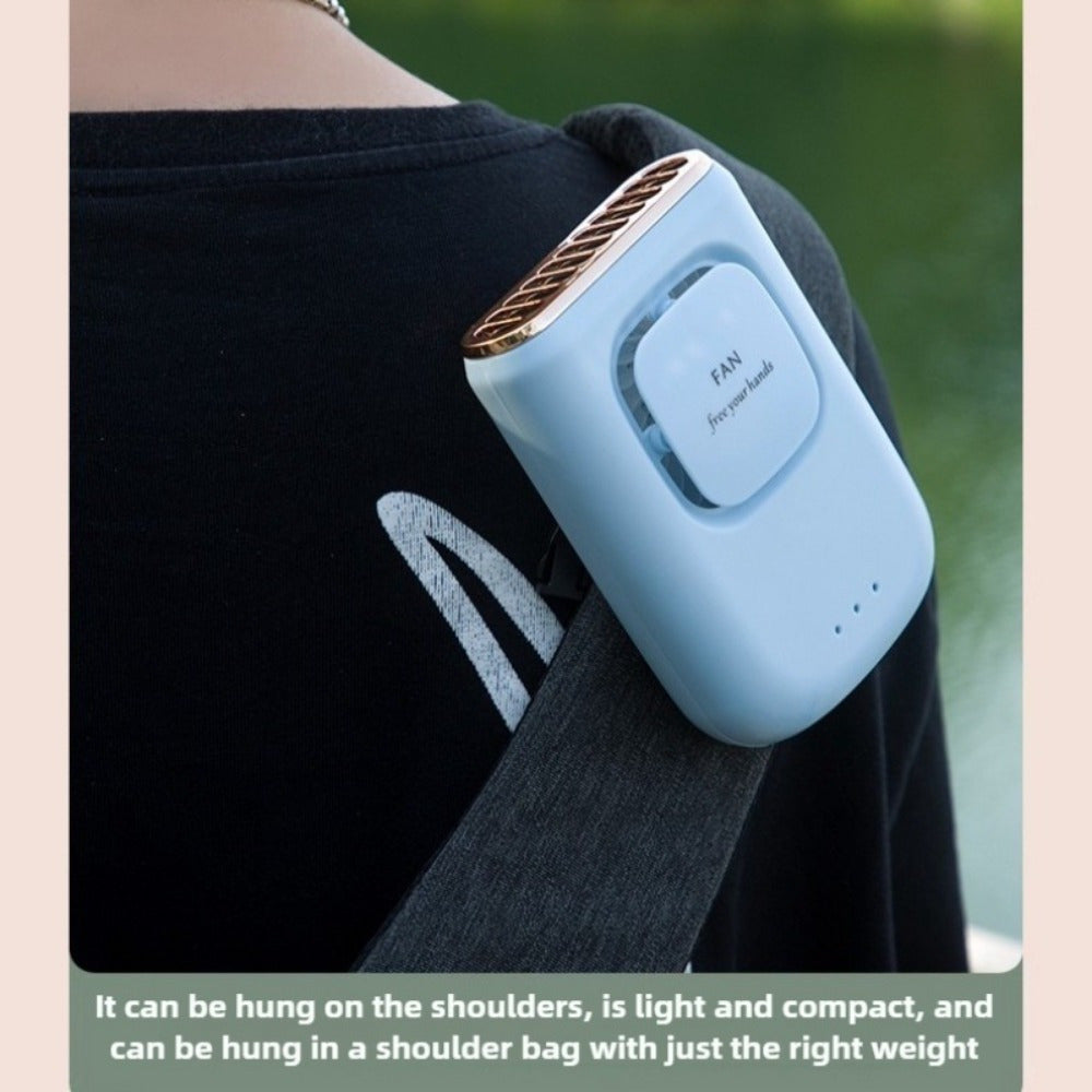 Мини-вентилятор с перезаряжаемым USB, с регулируемой скоростью, дизайн для ношения на шее, аккумулятор 2000 мАч