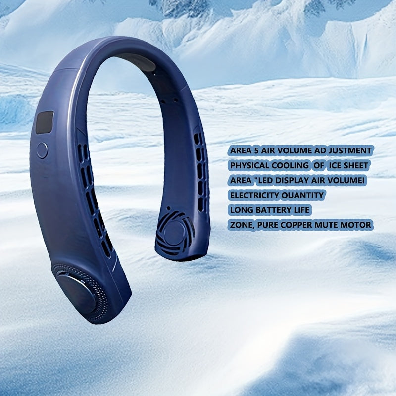 Bladeless Portable Neck Fan 360° Rotatable Airflow USB Rechargeable