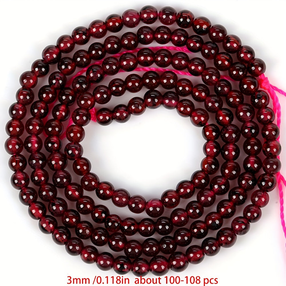 Cuentas separadoras de piedra natural de 3 mm para hacer joyería, amatista, cuarzo rosa, turquesa, ágata