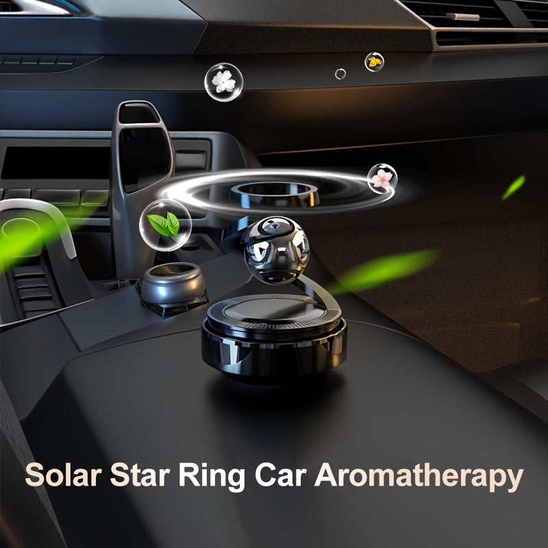 Solar Energy Rotating Star Ring Jewelry with Solid Fragrance Tablets