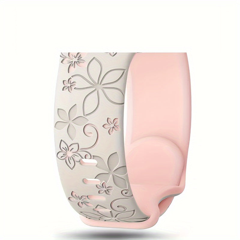 Two-Tone Silicone Watch Strap 20mm 22mm Carved Design