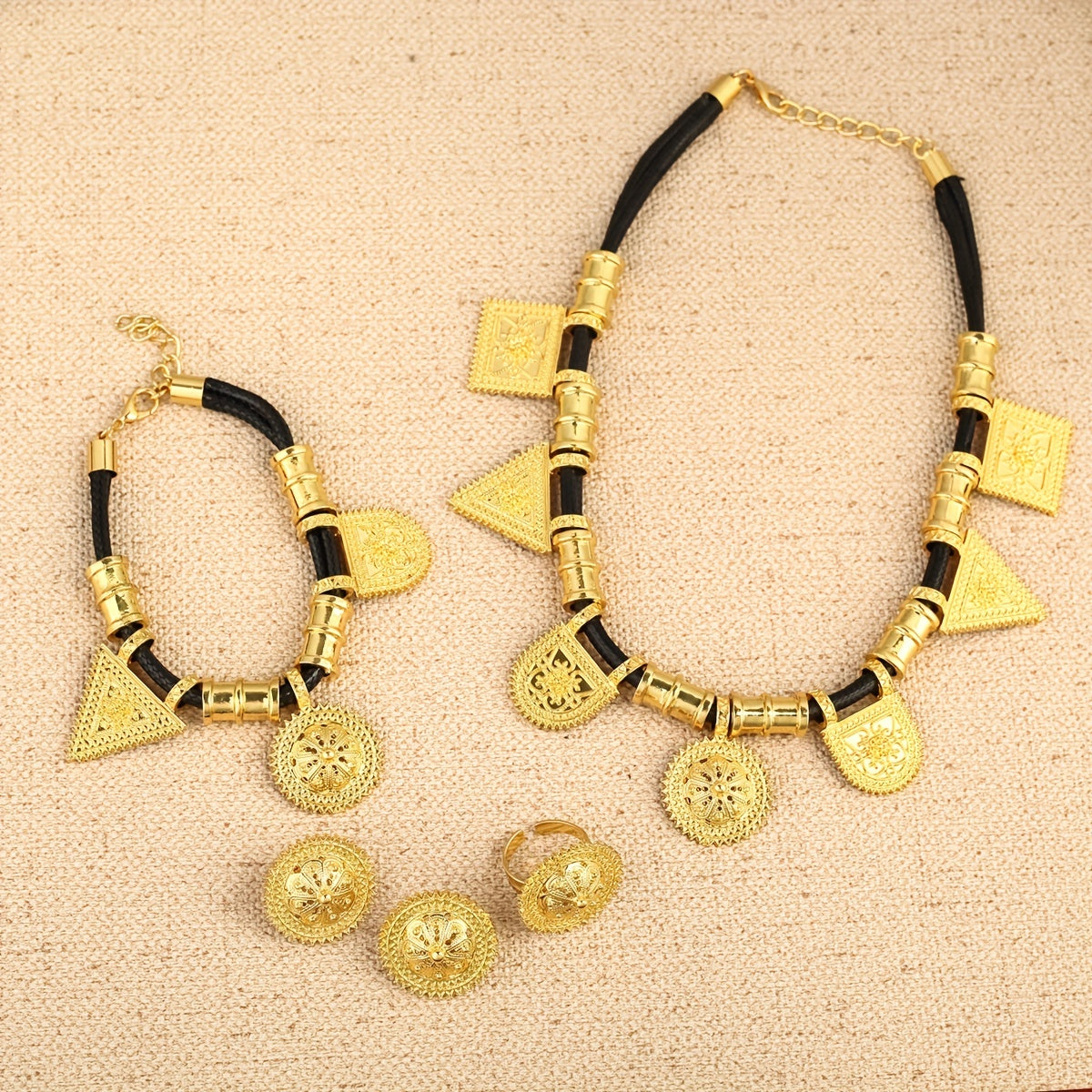 Ethiopian Gold Jewelry Set for African Bridal Wedding Habesha Style