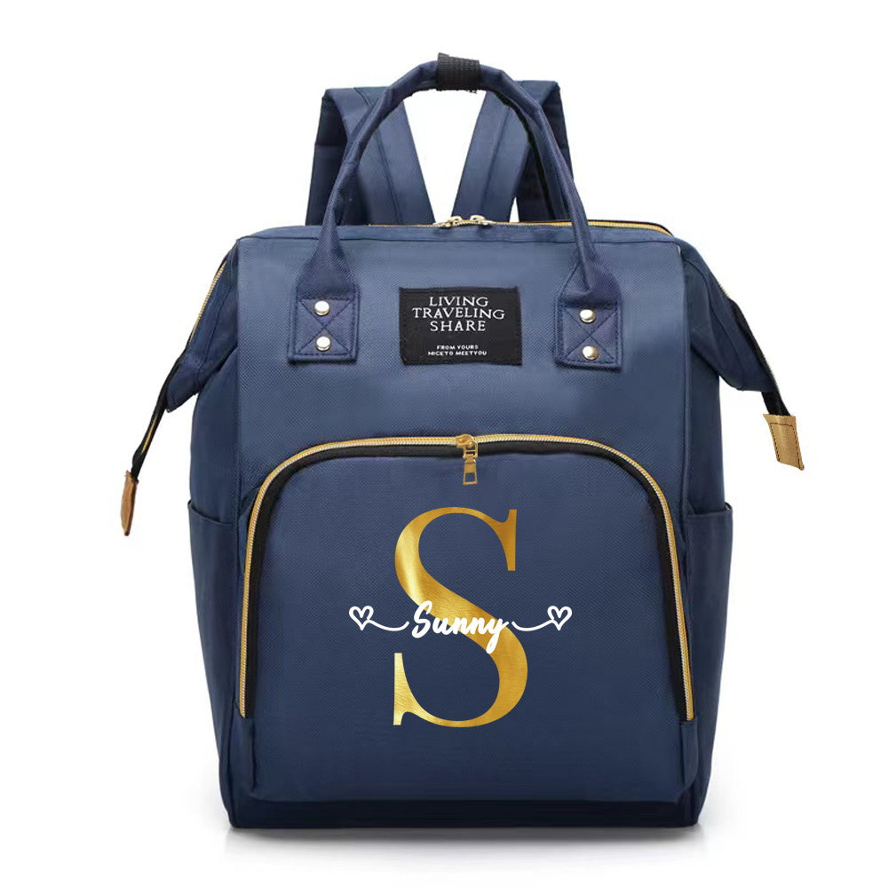 Personalized Oxford Cloth Diaper Bag with Large Capacity and Bottle Organizer