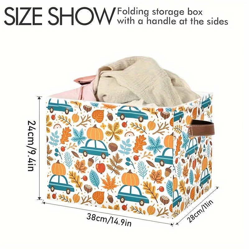 Pumpkin-Shaped Storage Basket for Thanksgiving and Fall Decor, Organizing Toys and Clothes