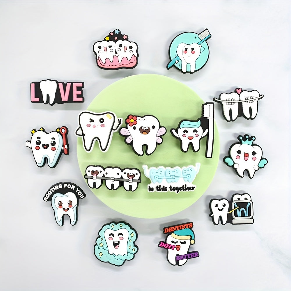 Unisex Plastic Tooth Care Shoe Charms Mini Braces Toothbrush Band Aids