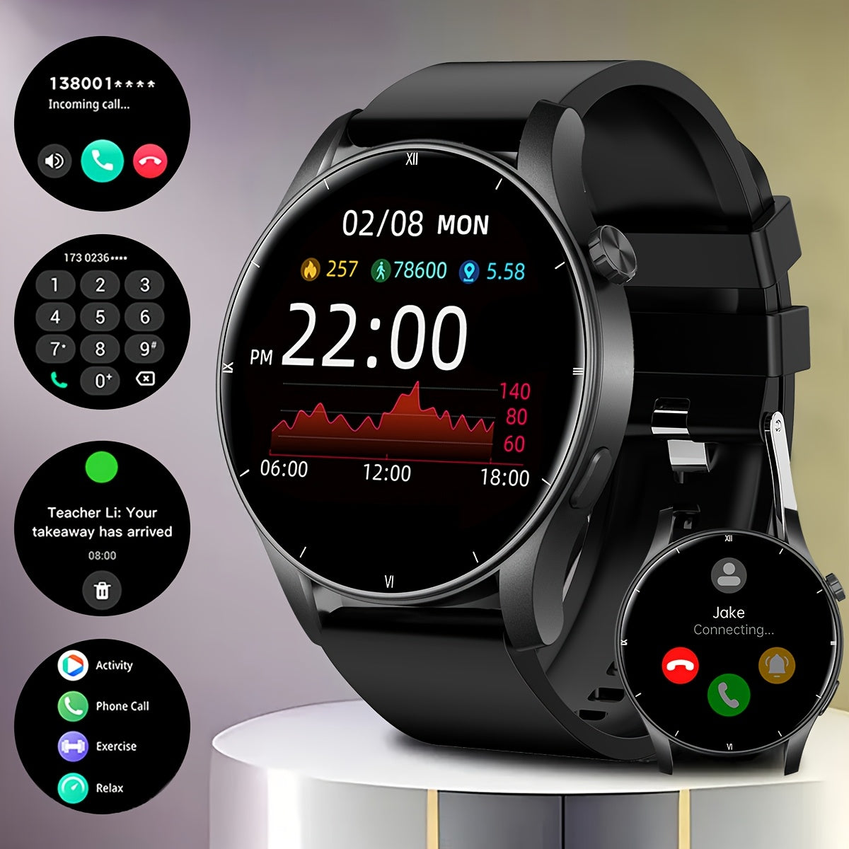 Smartwatch with 3D Dynamic Motion Plant Growth Dial 3.53cm Display IP68 Waterproof