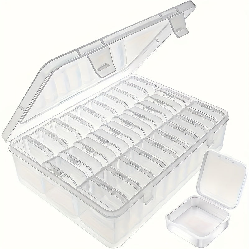 Jewelry Organizer with 30 Compartments and Clear Plastic Storage Containers