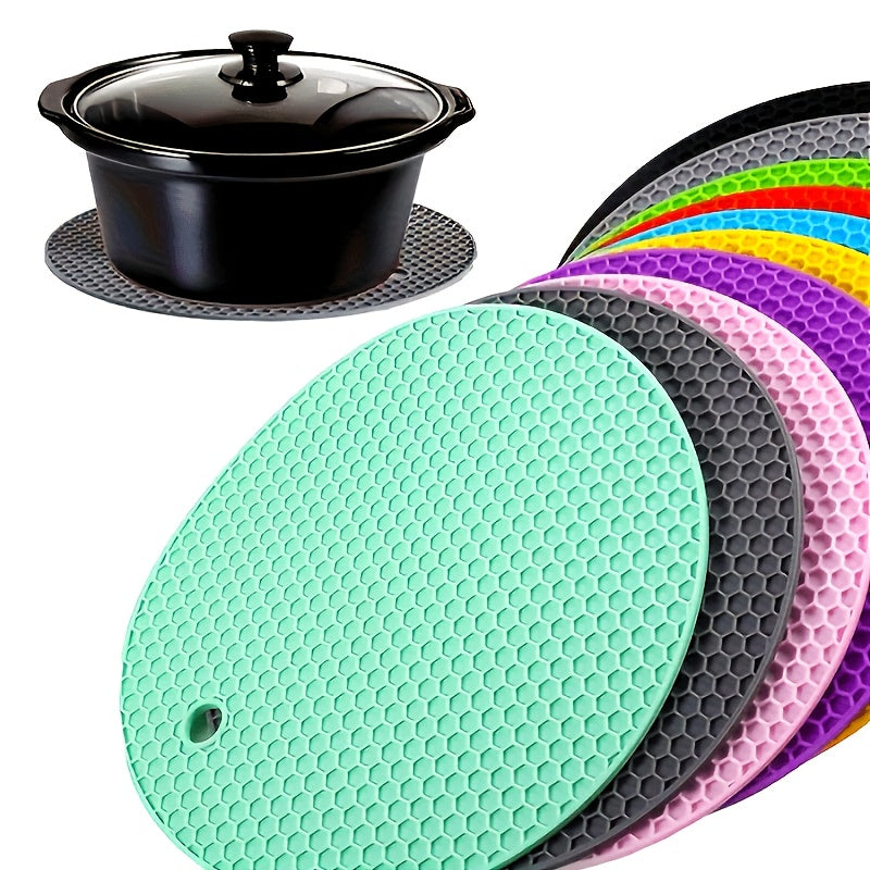 Set of 3 Colorful Silicone Heat-Resistant Mats Non-Slip Kitchen Accessories