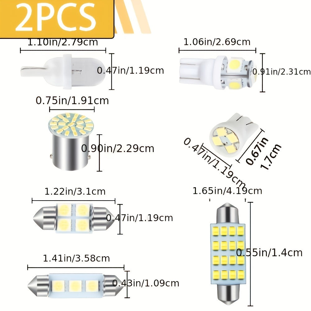 42pcs Car Interior LED Map Lights White Dome and License Plate Lights 6000K